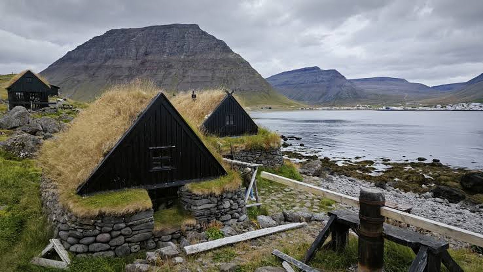 Westfjords coastline rugged cliffs fishing village