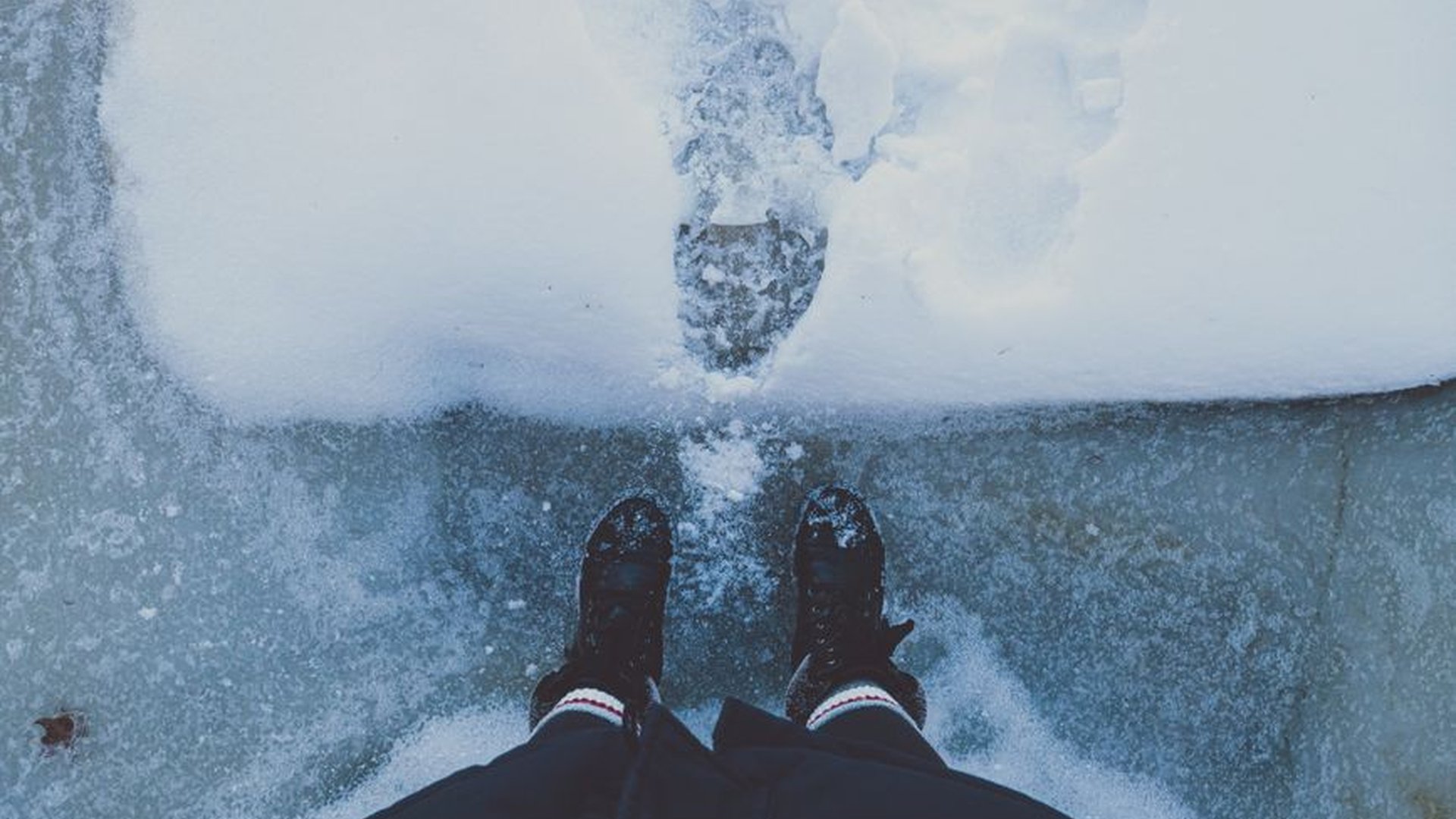 snowy trail boots muddy terrain icy puddles waterp
